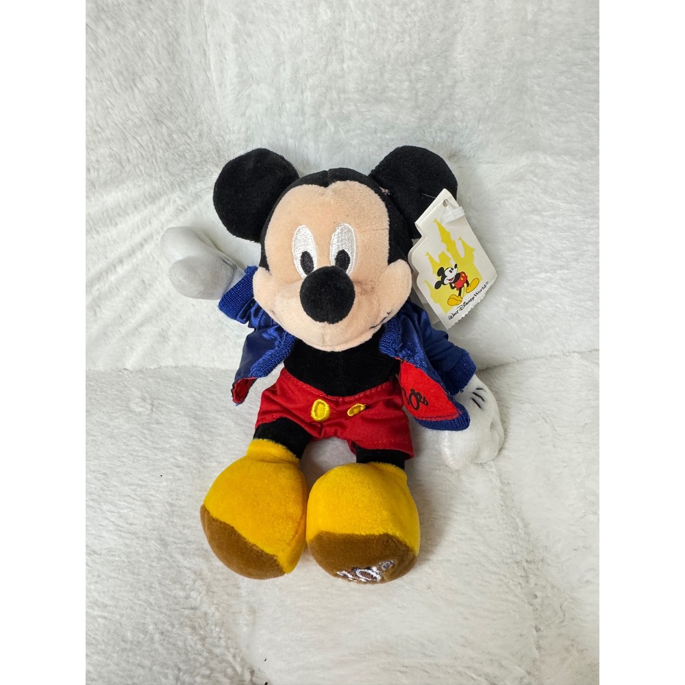 NEW Disney Mickey Mouse Plush Bean Bag 30th Anniversary Walt Disney World 7"